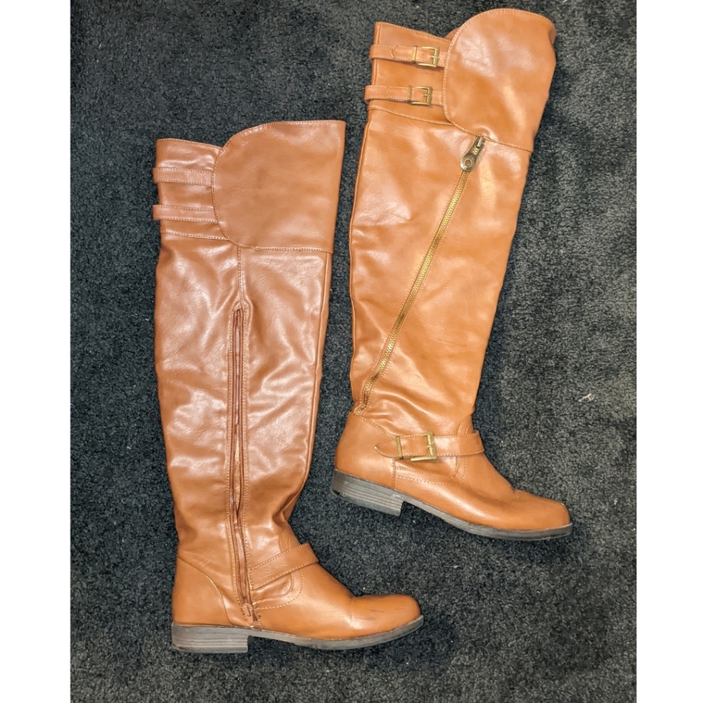 Over-the-knee brown boots size 8